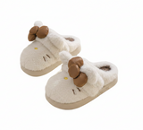 HI MEOW Slippers/Chocolate Bow